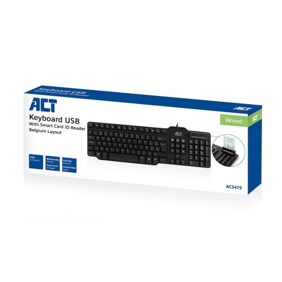 ACT AC5475 clavier USB AZERTY Belge Noir