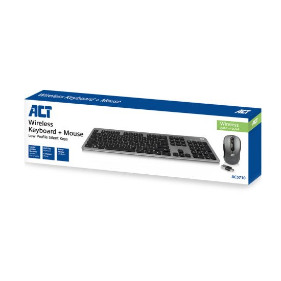ACT AC5710 clavier RF sans fil QWERTY Noir