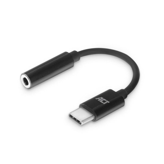 ACT AC7380 câble audio 0,11 m 3,5mm USB Type-C Noir