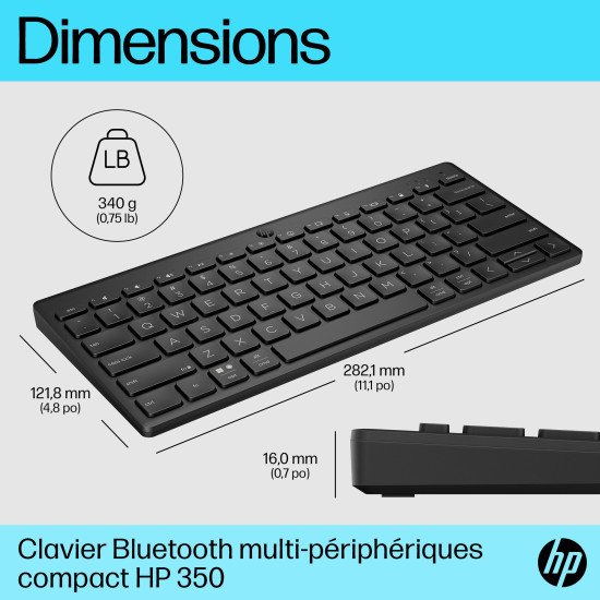 HP Clavier Bluetooth multi-périphériques compact 350
