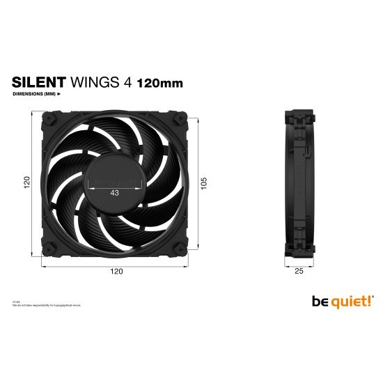 be quiet! SILENT WINGS 4 | 120mm Boitier PC Ventilateur 12 cm Noir 1 pièce(s)