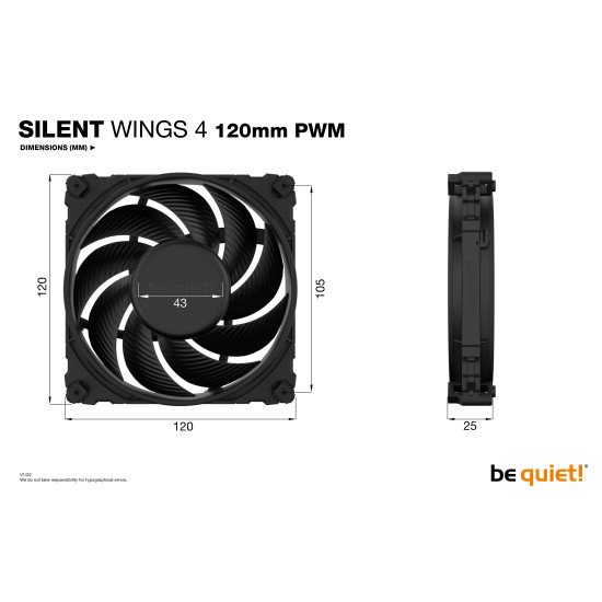 be quiet! SILENT WINGS 4 | 120mm PWM Boitier PC Ventilateur 12 cm Noir 1 pièce(s)