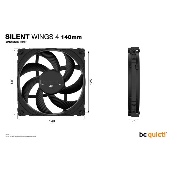 be quiet! SILENT WINGS 4 | 140mm Boitier PC Ventilateur 14 cm Noir 1 pièce(s)