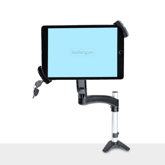 StarTech.com Adaptateur de Montage VESA pour Tablettes de 7,9 à 12,5" - Jusqu'à 2kg - Support Tablette Antivol Motif VESA 75x75/100x100 - Pince de Montage VESA - Socle/Fixation pour Tablette Sécurisé, Noir