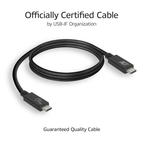 ACT AC7451 câble USB 0,8 m USB4 Gen 3x2 USB C Noir