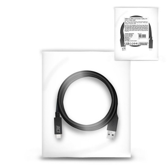 ACT AC7417 câble USB 2 m USB 3.2 Gen 1 (3.1 Gen 1) USB C USB A Noir