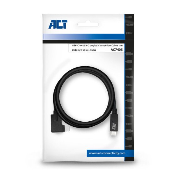 ACT AC7406 câble USB 1 m USB 3.2 Gen 1 (3.1 Gen 1) USB C Noir
