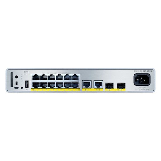 Cisco C9200CX-12P-2X2G-A commutateur réseau Géré Gigabit Ethernet (10/100/1000) Connexion Ethernet POE