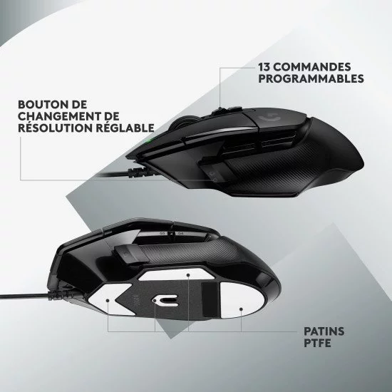 Logitech G G502 X souris Droitier USB Type-A Optique 25600 DPI Logitech G G502 X souris Droitier USB Type-A Optique 25600 DPI