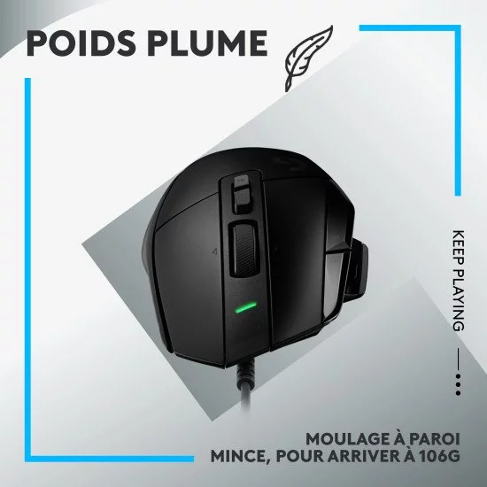 Logitech G G502 X souris Droitier USB Type-A Optique 25600 DPI Logitech G G502 X souris Droitier USB Type-A Optique 25600 DPI