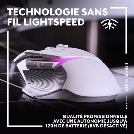 Logitech G G502 X Plus souris Jouer Droitier RF sans fil Optique 25600 DPI