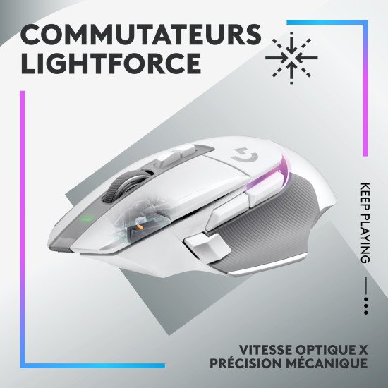 Logitech G G502 X Plus souris Jouer Droitier RF sans fil Optique 25600 DPI