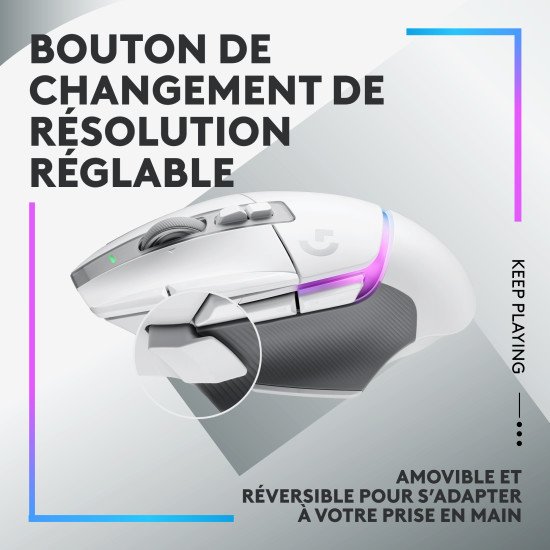 Logitech G G502 X Plus souris Jouer Droitier RF sans fil Optique 25600 DPI