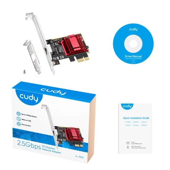 Cudy PE25 carte réseau Interne Ethernet Cudy PE25 carte réseau Interne Ethernet