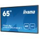 iiyama LH6570UHB-B1 affichage de messages Panneau plat de signalisation numérique 163,8 cm (64.5") VA 700 cd/m² 4K Ultra HD Noir Intégré dans le processeur Android 9.0 24/7