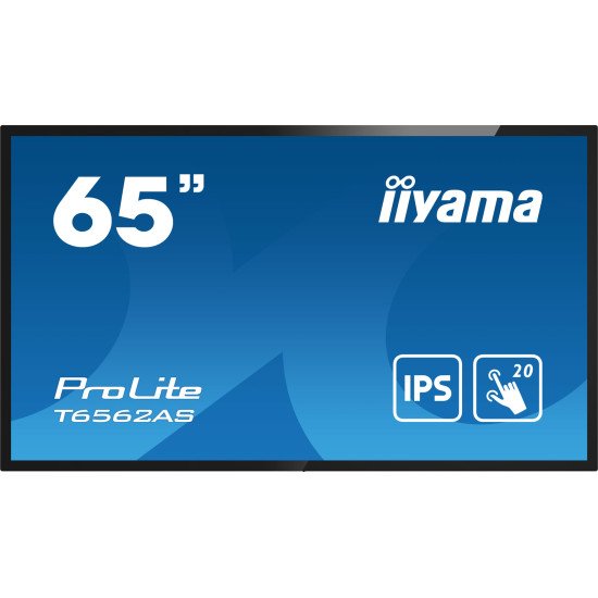 iiyama T6562AS-B1 affichage de messages Écran plat interactif 163,8 cm (64.5") IPS 500 cd/m² 4K Ultra HD Noir Écran tactile Intégré dans le processeur Android 8.0 24/7 iiyama T6562AS-B1 affichage de messages Écran plat interactif 163,8 cm (64.5") IPS 500 cd/m² 4K Ultra HD Noir Écran tactile Intégré dans le processeur Android 8.0 24/7