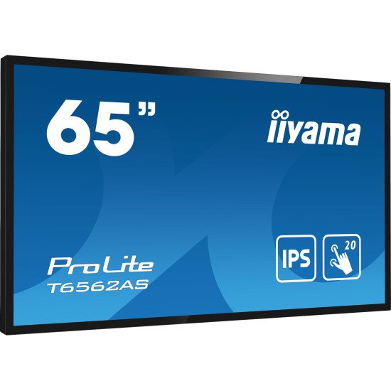 iiyama T6562AS-B1 affichage de messages Écran plat interactif 163,8 cm (64.5") IPS 500 cd/m² 4K Ultra HD Noir Écran tactile Intégré dans le processeur Android 8.0 24/7 iiyama T6562AS-B1 affichage de messages Écran plat interactif 163,8 cm (64.5") IPS 500 cd/m² 4K Ultra HD Noir Écran tactile Intégré dans le processeur Android 8.0 24/7