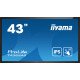 iiyama T4362AS-B1 affichage de messages Écran plat interactif 108 cm (42.5") IPS 500 cd/m² 4K Ultra HD Noir Écran tactile Intégré dans le processeur Android 8.0 24/7