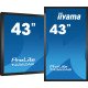 iiyama T4362AS-B1 affichage de messages Écran plat interactif 108 cm (42.5") IPS 500 cd/m² 4K Ultra HD Noir Écran tactile Intégré dans le processeur Android 8.0 24/7