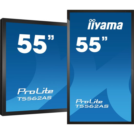 iiyama T5562AS-B1 affichage de messages Écran plat interactif 138,7 cm (54.6") VA 500 cd/m² 4K Ultra HD Noir Écran tactile Intégré dans le processeur Android 8.0 24/7