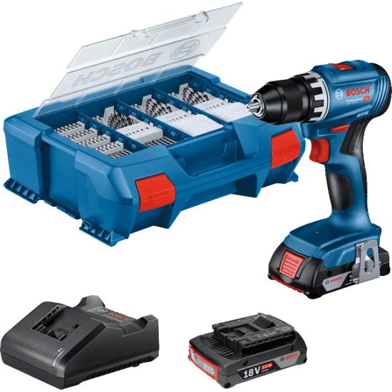 Bosch GSR 18V-45 Professional 500 tr/min Sans clé 900 g Noir, Bleu