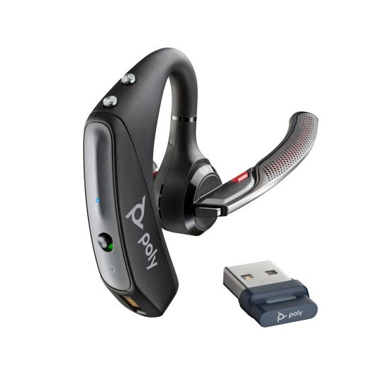 POLY Voyager 5200 Casque Sans fil Crochets auriculaires Car/Home office Bluetooth Socle de chargement Noir