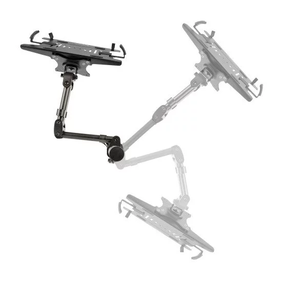 Lot De 2 Supports Bureau Pour Enceintes QWORK - Pince Table Réglable 35-59 Cm - 30kg