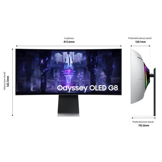 Samsung Odyssey Neo G8 LS34BG850SUXEN écran PC 34" 3440 x 1440 pixels UltraWide Quad HD OLED Argent