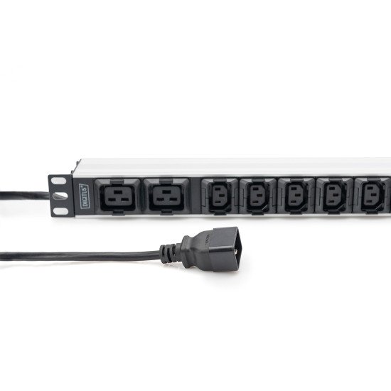 Digitus Multiprise avec profilé en aluminium, 10 prises, câble d'alimentation de 2 m, fiche IEC C20