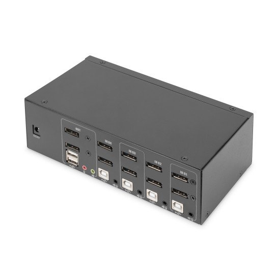 Digitus Commutateur KVM, 4 ports, Double affichage, 4K, DisplayPort®