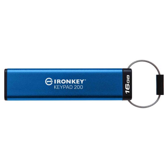 Kingston Technology IronKey Keypad 200 lecteur USB flash 16 Go USB Type-A 3.2 Gen 1 (3.1 Gen 1) Bleu