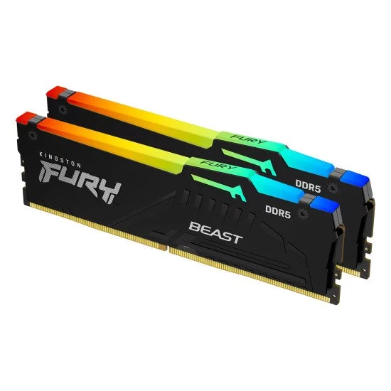 Kingston Technology FURY Beast RGB module de mémoire 32 Go 2 x 16 Go DDR5 5600 MHz Kingston Technology FURY Beast RGB module de mémoire 32 Go 2 x 16 Go DDR5 5600 MHz