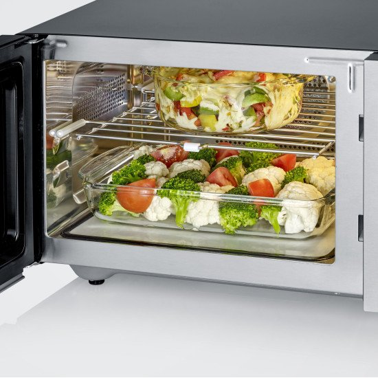 Severin MW 7777 micro-onde Comptoir Micro-ondes grill 25 L 900 W Noir, Acier inoxydable