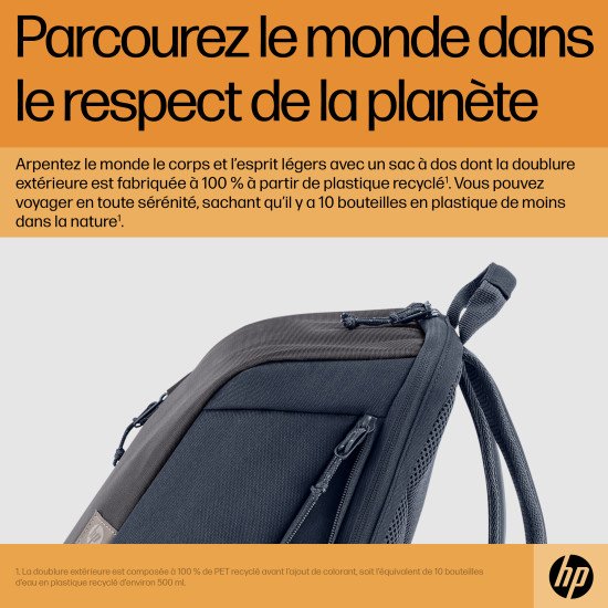 HP Sac à dos pour ordinateur portable Travel 18 litres 15,6 pouces, gris fer