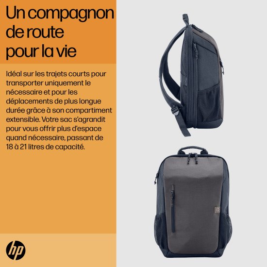 HP Sac à dos pour ordinateur portable Travel 18 litres 15,6 pouces, gris fer