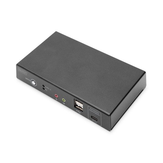 Digitus Commutateur KVM, 2 ports, 4K / 30 Hz, USB-C / USB / HDMI (in), HDMI (out), réseau