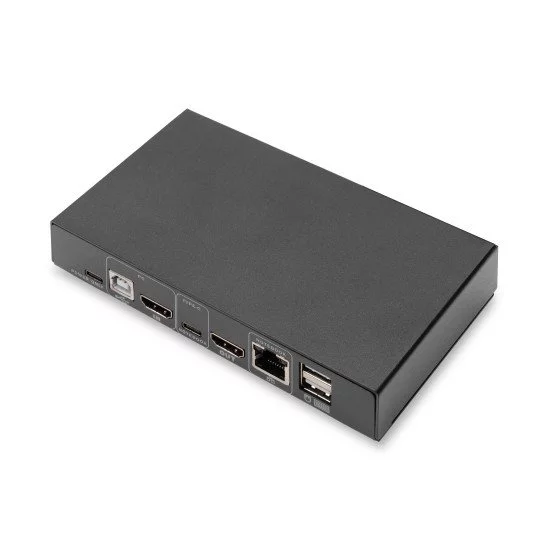 Digitus Commutateur KVM, 2 ports, 4K / 30 Hz, USB-C / USB / HDMI (in), HDMI (out), réseau Digitus Commutateur KVM, 2 ports, 4K / 30 Hz, USB-C / USB / HDMI (in), HDMI (out), réseau