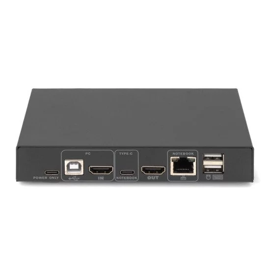 Digitus Commutateur KVM, 2 ports, 4K / 30 Hz, USB-C / USB / HDMI (in), HDMI (out), réseau Digitus Commutateur KVM, 2 ports, 4K / 30 Hz, USB-C / USB / HDMI (in), HDMI (out), réseau