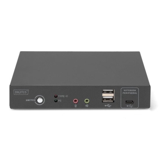 Digitus Commutateur KVM, 2 ports, 4K / 30 Hz, USB-C / USB / HDMI (in), HDMI (out), réseau