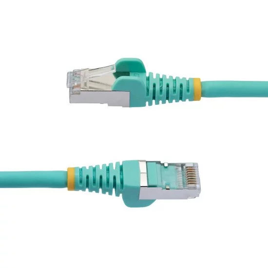 StarTech.com Câble Ethernet CAT6a 3m - Low Smoke Zero Halogen (LSZH) - 10 Gigabit 500MHz 100W PoE RJ45 S/FTP Cordon de Raccordement Réseau Snagless Turquoise avec Décharge de Tension StarTech.com Câble Ethernet CAT6a 3m - Low Smoke Zero Halogen (LSZH) - 10 Gigabit 500MHz 100W PoE RJ45 S/FTP Cordon de Raccordement Réseau Snagless Turquoise avec Décharge de Tension