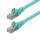 StarTech.com Câble Ethernet CAT6a 7m - Low Smoke Zero Halogen (LSZH) - 10 Gigabit 500MHz 100W PoE RJ45 S/FTP Cordon de Raccordement Réseau Snagless Turquoise avec Décharge de Tension