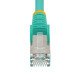 StarTech.com Câble Ethernet CAT6a 7m - Low Smoke Zero Halogen (LSZH) - 10 Gigabit 500MHz 100W PoE RJ45 S/FTP Cordon de Raccordement Réseau Snagless Turquoise avec Décharge de Tension