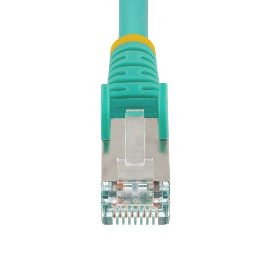 StarTech.com Câble Ethernet CAT6a 7,5m - Low Smoke Zero Halogen (LSZH) - 10 Gigabit 500MHz 100W PoE RJ45 S/FTP Cordon de Raccordement Réseau Snagless Turquoise avec Décharge de Tension