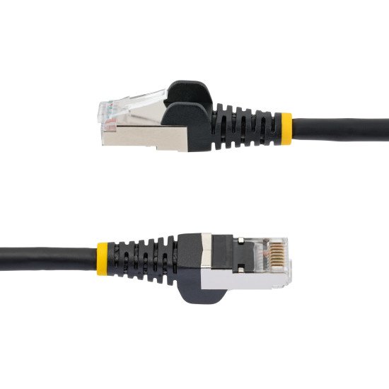 StarTech.com Câble Ethernet CAT6a 3m - Low Smoke Zero Halogen (LSZH) - 10 Gigabit 500MHz 100W PoE RJ45 S/FTP Cordon de Raccordement Réseau Snagless Noir avec Décharge de Tension