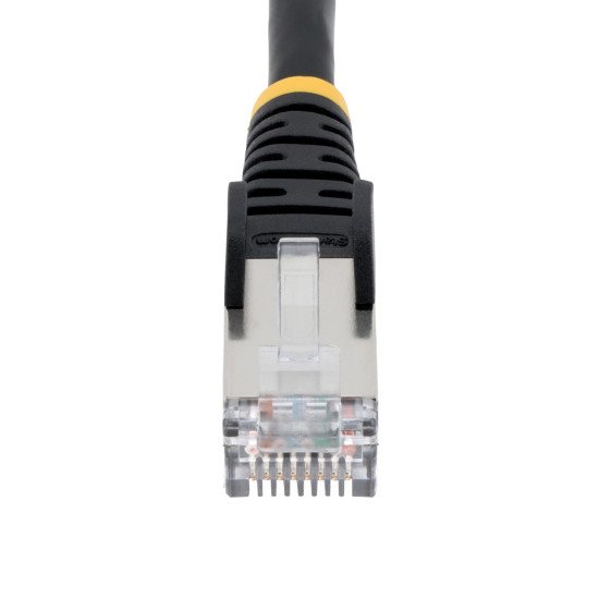 StarTech.com Câble Ethernet CAT6a 3m - Low Smoke Zero Halogen (LSZH) - 10 Gigabit 500MHz 100W PoE RJ45 S/FTP Cordon de Raccordement Réseau Snagless Noir avec Décharge de Tension