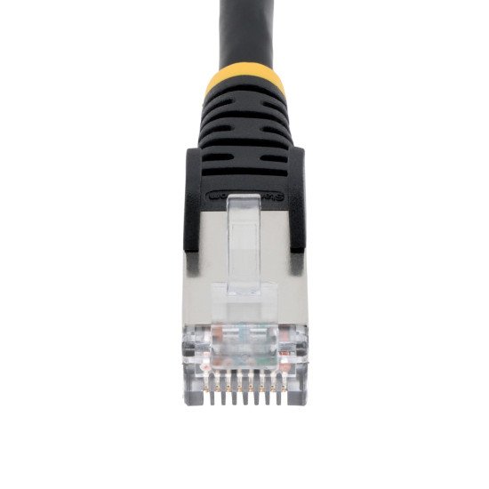StarTech.com Câble Ethernet CAT6a 1,5m - Low Smoke Zero Halogen (LSZH) - 10 Gigabit 500MHz 100W PoE RJ45 S/FTP Cordon de Raccordement Réseau Snagless Noir avec Décharge de Tension
