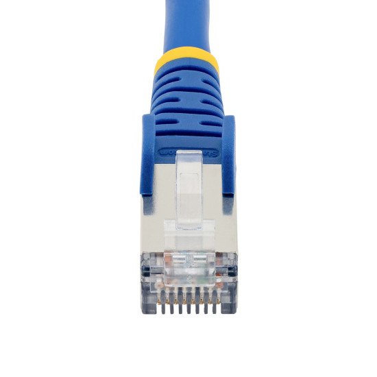 StarTech.com Câble Ethernet CAT6a 3m - Low Smoke Zero Halogen (LSZH) - 10 Gigabit 500MHz 100W PoE RJ45 S/FTP Cordon de Raccordement Réseau Snagless Bleu avec Décharge de Tension