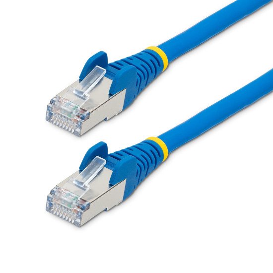 StarTech.com Câble Ethernet CAT6a 3m - Low Smoke Zero Halogen (LSZH) - 10 Gigabit 500MHz 100W PoE RJ45 S/FTP Cordon de Raccordement Réseau Snagless Bleu avec Décharge de Tension