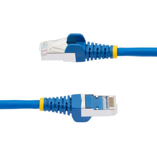 StarTech.com Câble Ethernet CAT6a 3m - Low Smoke Zero Halogen (LSZH) - 10 Gigabit 500MHz 100W PoE RJ45 S/FTP Cordon de Raccordement Réseau Snagless Bleu avec Décharge de Tension