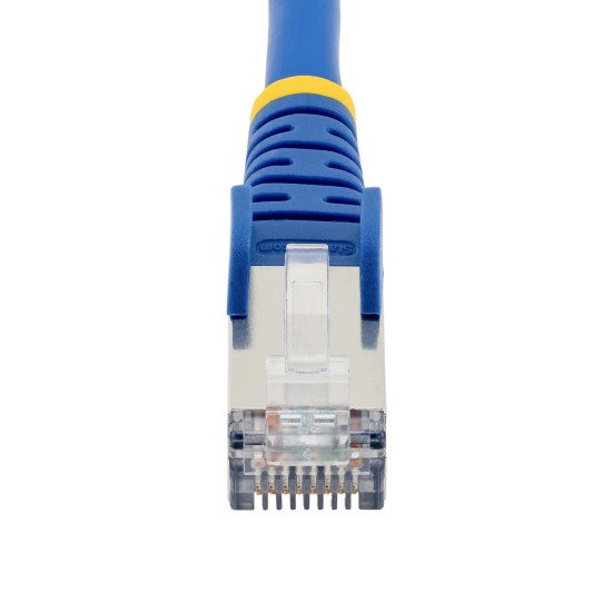 StarTech.com Câble Ethernet CAT6a 5m - Low Smoke Zero Halogen (LSZH) - 10 Gigabit 500MHz 100W PoE RJ45 S/FTP Cordon de Raccordement Réseau Snagless Bleu avec Décharge de Tension